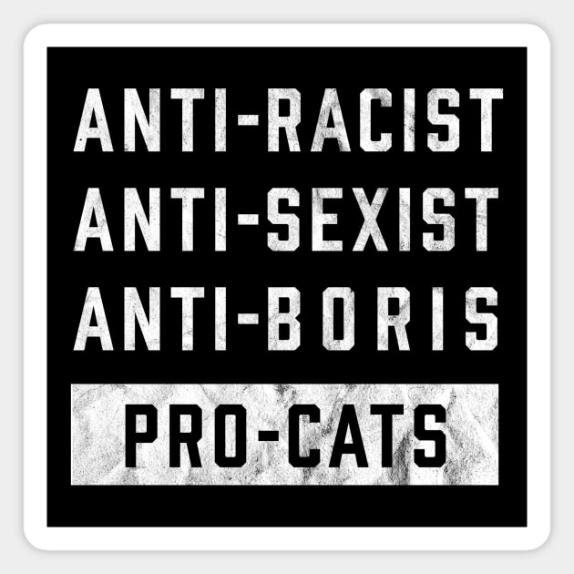 Anti Boris Johnson Funny Cat Lover Magnet by mindeverykind